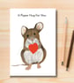 Blank card mouse heart hug all occassions - Image 1