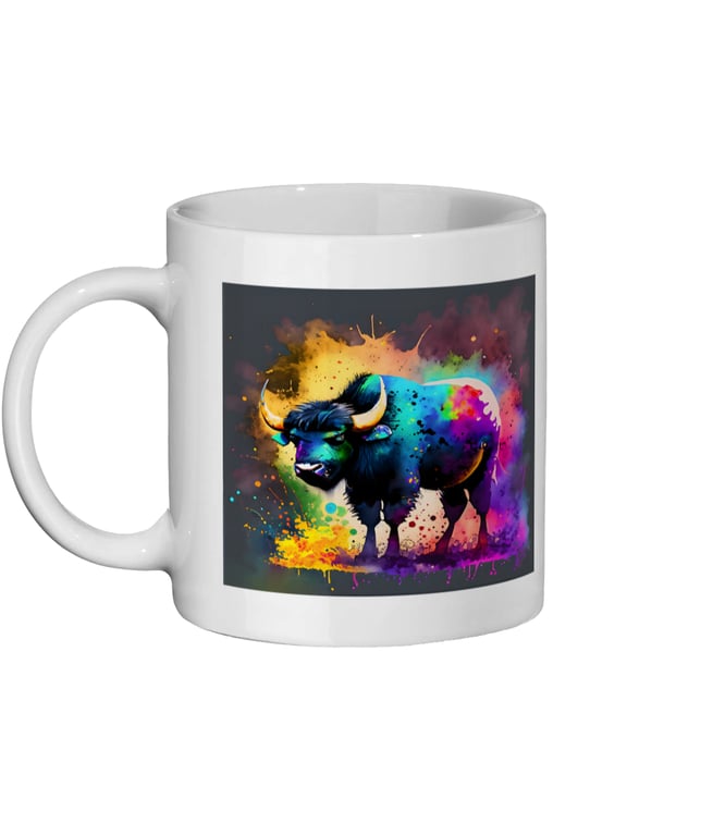 Watercolour Buffalo 3 - Double sided, Bright, Vivid Wildlife Mug