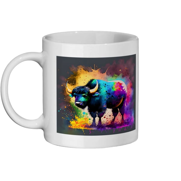 Watercolour Buffalo 3 - Double sided, Bright, Vivid Wildlife Mug