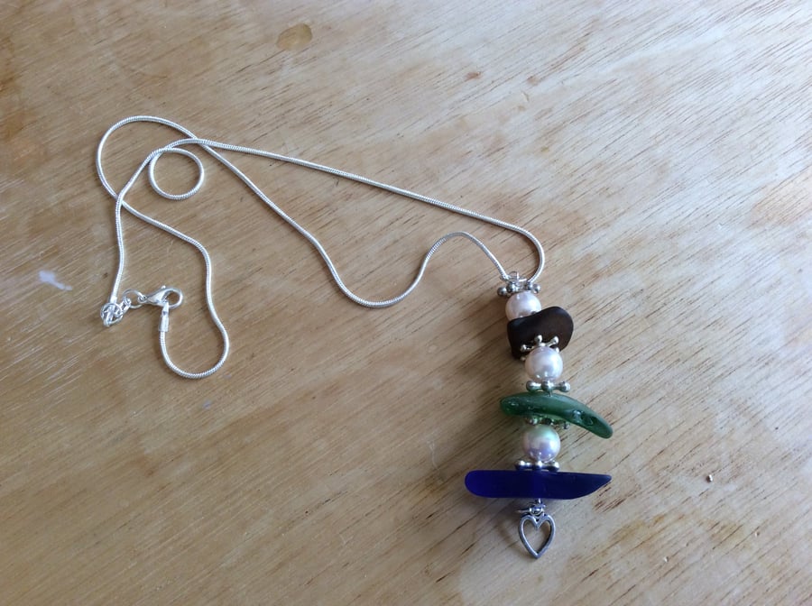 Tiered sea glass necklace