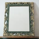 Dark Green and Gold Gothic Table Top or Wall Mirror