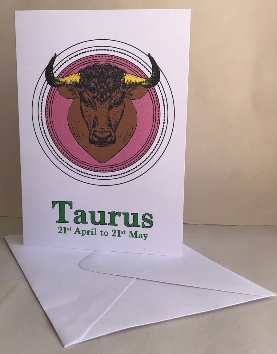 Taurus - The Bull (21st April - 21st May) - 5x7" Birthday or Plain card