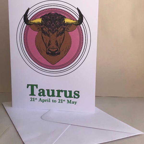 Taurus - The Bull (21st April - 21st May) - 5x7" Birthday or Plain card