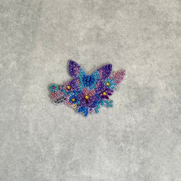 Hand Made Diamond Art Butterfly Acrylic Fridge Magnet 006