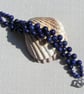Blue Lapis Lazuli Gemstone Woven Beaded Cuff Bracelet "Bonnie Blue" - Image 3