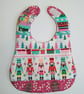 Baby's first Christmas, Patchwork and quilted bib, reversible bib, Xmas bib