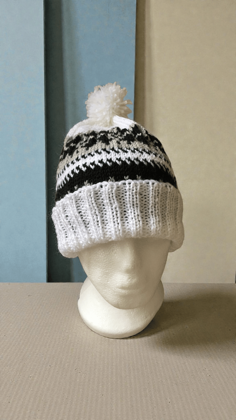 Handknitted woolley patterned hat