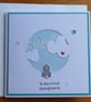 Grandparents Card - Rabbit With Clouds - Aqua - Image 5