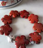 RED JASPER FLOWER STRETCHY BRACELET - FREE UK SHIPPING  - Image 2
