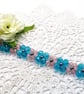 Turquoise and Pink Facetted Glass Bead Bracelet. Free UK Postage - Image 3
