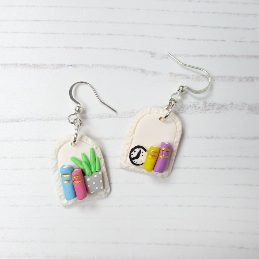 Bookshelf statement earrings