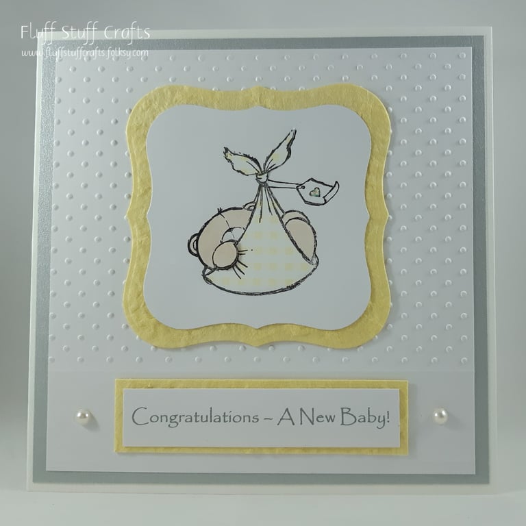 Handmade gender neutral new baby card