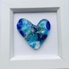 Fused glass cast hearts in a box frame 