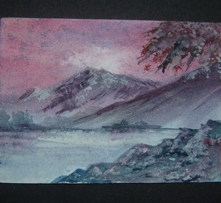 fantasy landscape art painting aceo watercolour ref 339