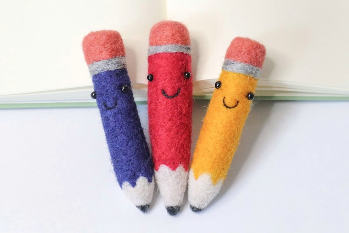 Woolly Pencil - Needle Felted Handmade Decoration Teacher Gift