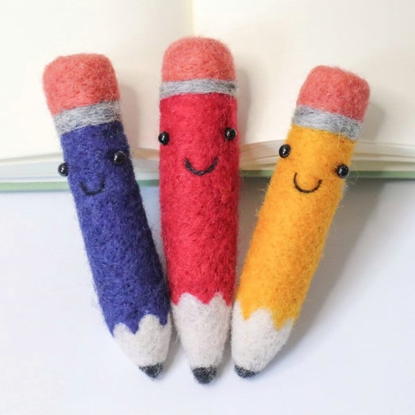 Woolly Pencil - Needle Felted Handmade Decoration Teacher Gift