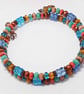 Colourful and sparkly slim beaded Czech glass wrap bracelet - Image 5