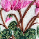 Hand Felted Cyclamen Textile Artwork