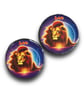 Leo Star Sign Round Rock Slate Coasters Set Of 2. Birthday Christmas Coaster - Image 2