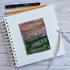 Embroidered landscape sketchbook, journal, scrapbook or kraft book. 