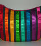 Large Navy & multi coloured Ribbon Pencil Handbag - Image 4