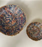Handmade decorative mache bowls. Layered textured hand painted. 