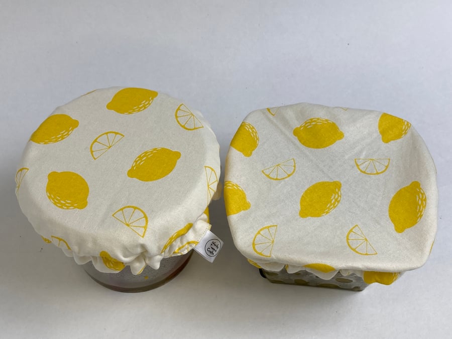 Small bowl covers for dips. Set of two lemons, reserved for Trish