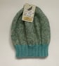 SLOUCH BEANIE hat . ' Riverside' . Soft , wool blend . Blues,Greens. - Image 4