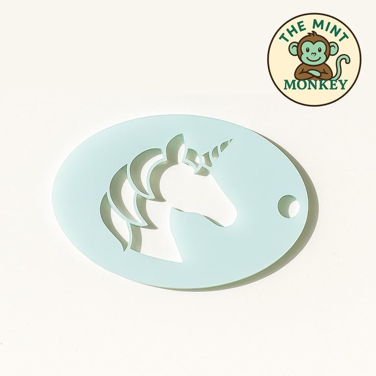 Unicorns - Face Paint Stencil - Kids Party - Reusable - cake decorating - fantas