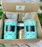 Boho Aztec Teal Handmade Recycled Eco-Friendly Indoor Kitchen Herb Gift Set - Image 4