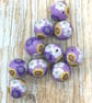 Purple Polymer Clay Millefiori Flower Beads - Image 3