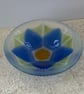 Fused glass small decorative bowl, blue blossom - Image 3