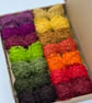 Small Autumn Shades Mohair Boucle Loop Wool Yarn Selection Pack for Wet Felting
