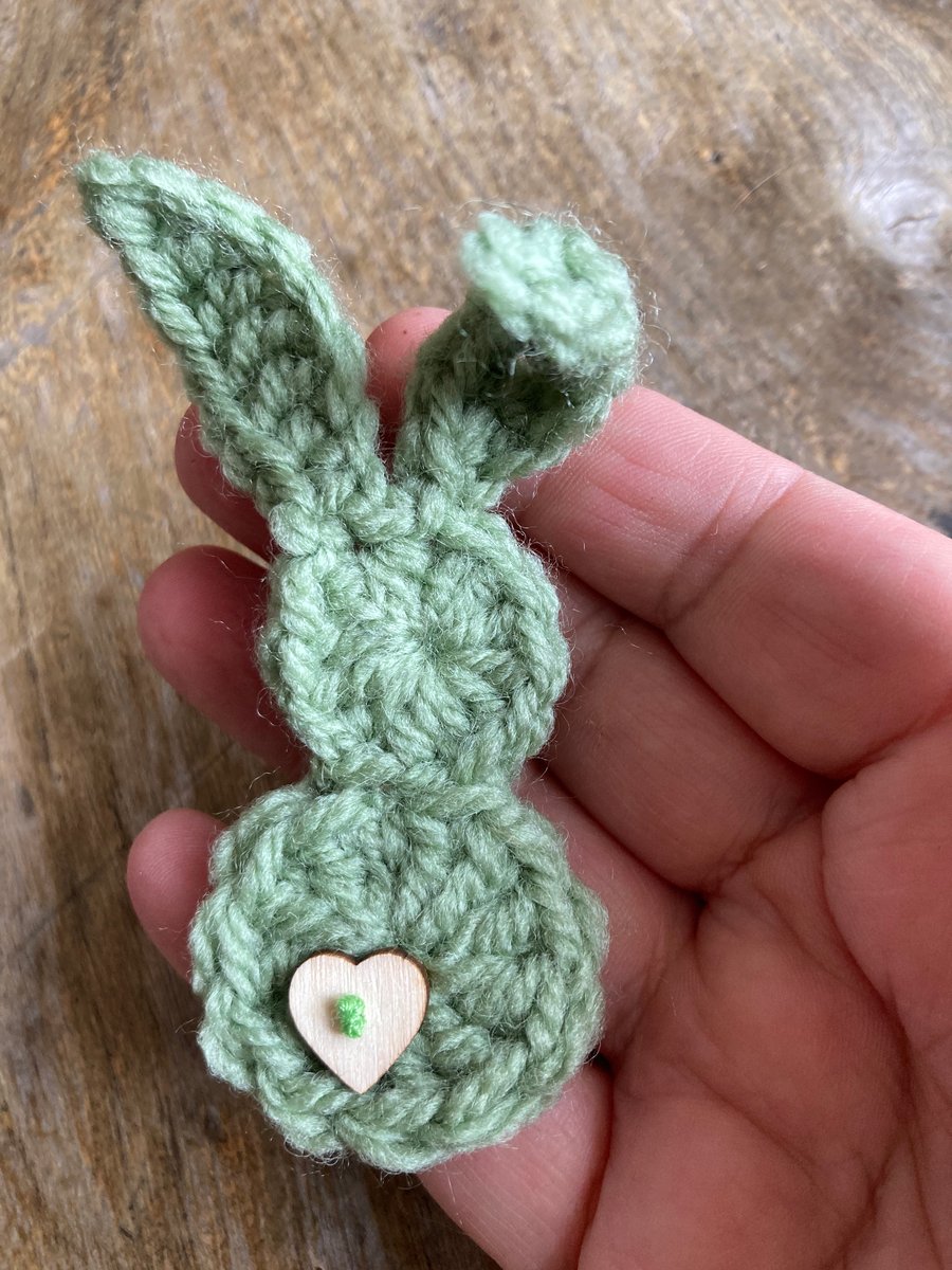Crochet Bunny rabbit pin brooch 