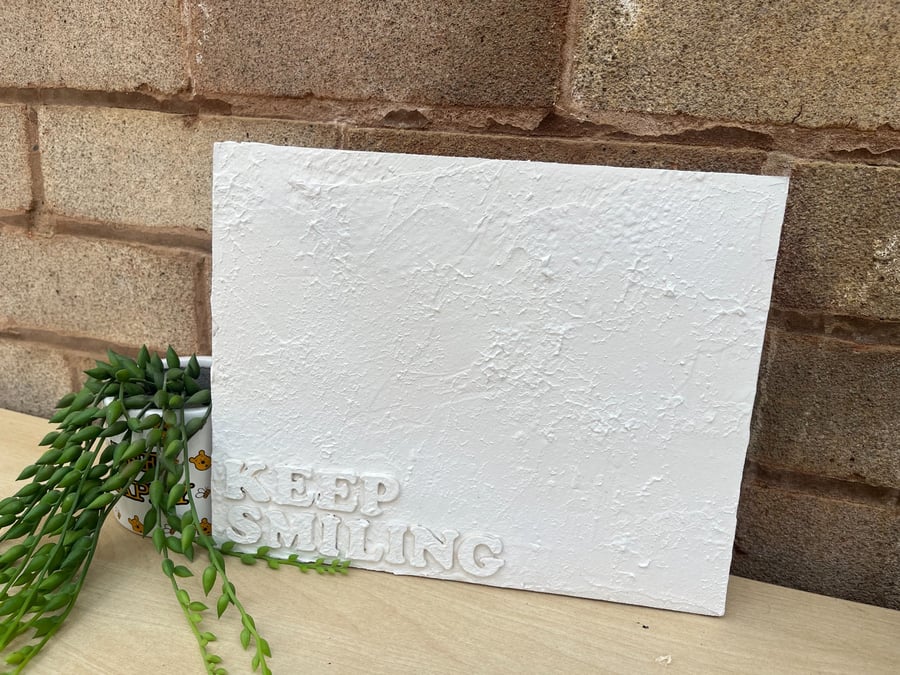 Keep Smiling Textured Wall Art Home Decor