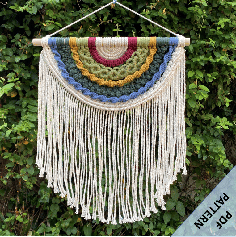 Macrame Wall Hanging Pattern - Semicircle Design