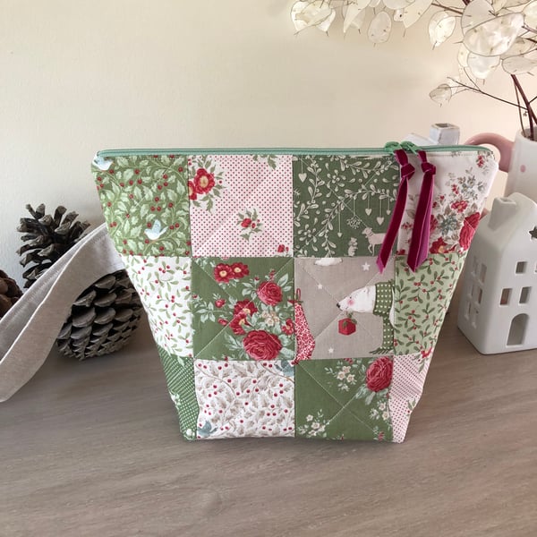 Festive patchwork project bag 6