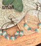 Small bohemian beadwork hoop fringe earrings in blue and bronze - Image 10