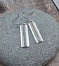 Sterling Silver Ribbon Line Pattern Rectangle Earrings - JBJ1043 - Image 1