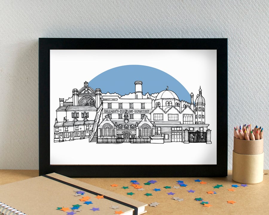 Toxteth Liverpool Skyline Art Print