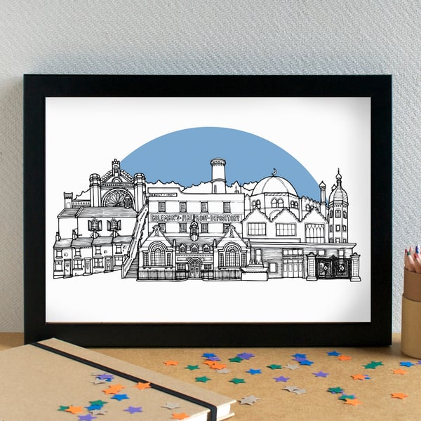 Toxteth Liverpool Skyline Art Print