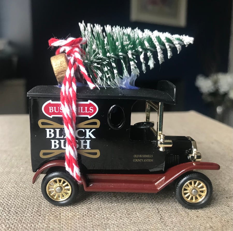 Vintage WHISKY- BLACK BUSH  die cast CHRISTMAS decoration