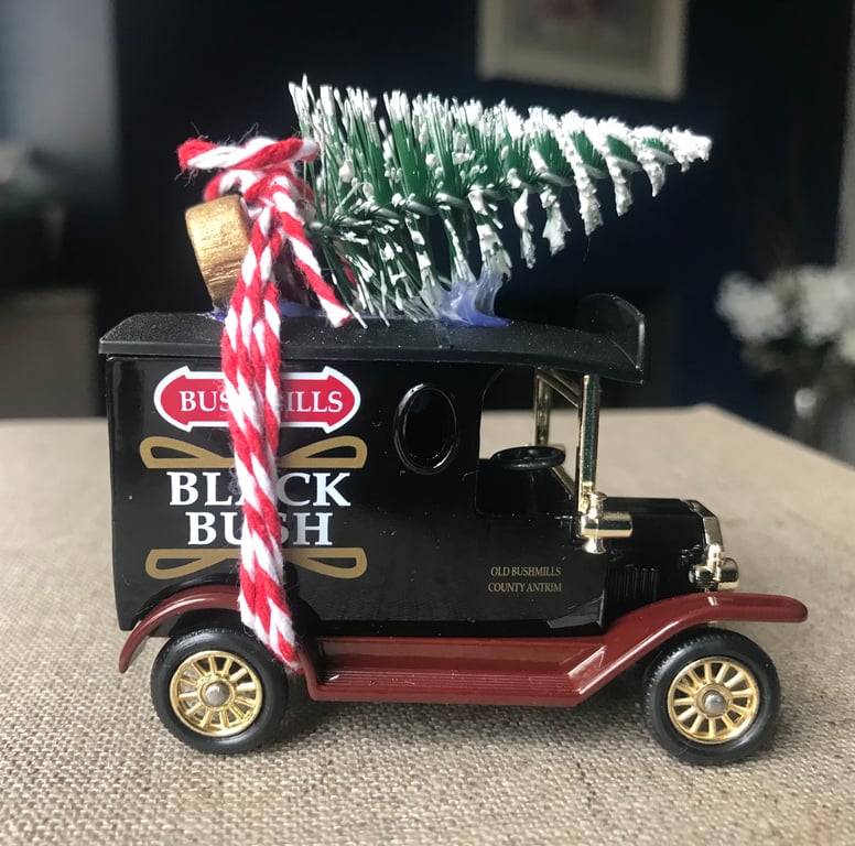 Vintage WHISKY- BLACK BUSH  die cast CHRISTMAS decoration