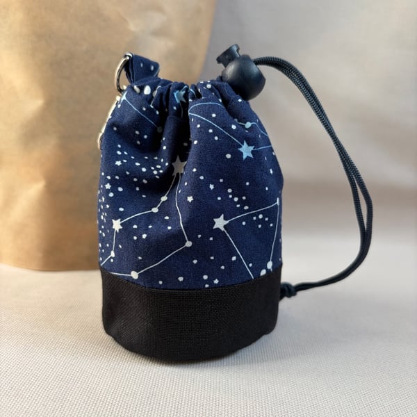 Constellation Dog Treat Pouch - Handmade Training Bag, Wipe Clean Lining