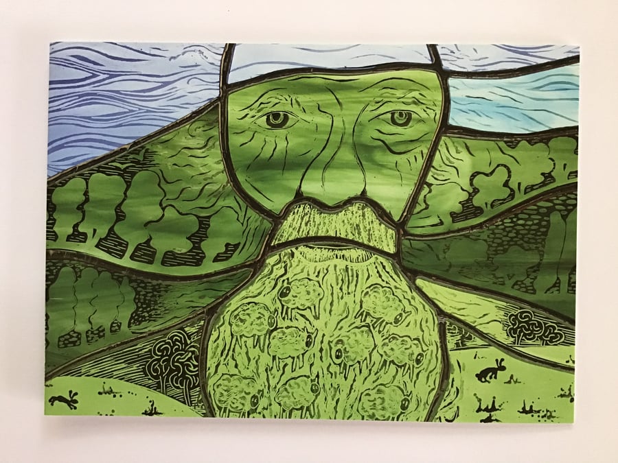 Greetings Card - 'Cotswold Life' stained glass 