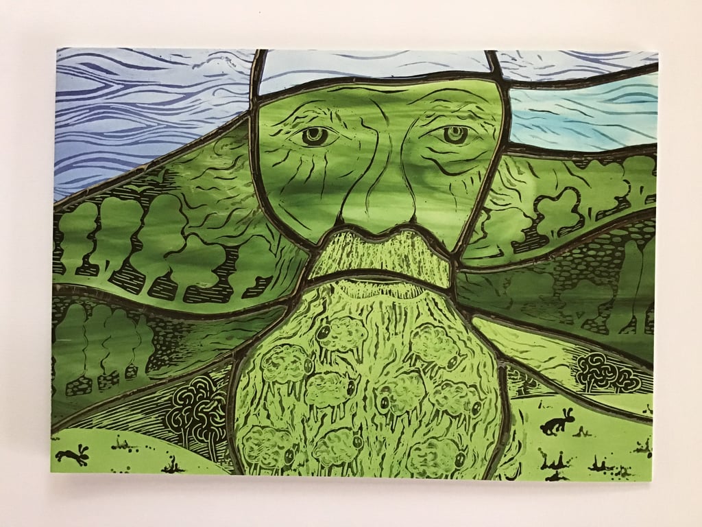 Greetings Card - 'Cotswold Life' stained glass 