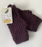 FINGERLESS MITTS , gloves ' Erme Trail '. Soft Wool blend. Dark purple. - Image 3