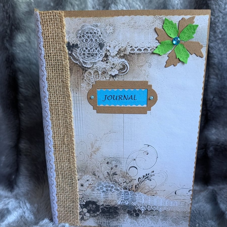 Pretty neutral rustic covered slim journal