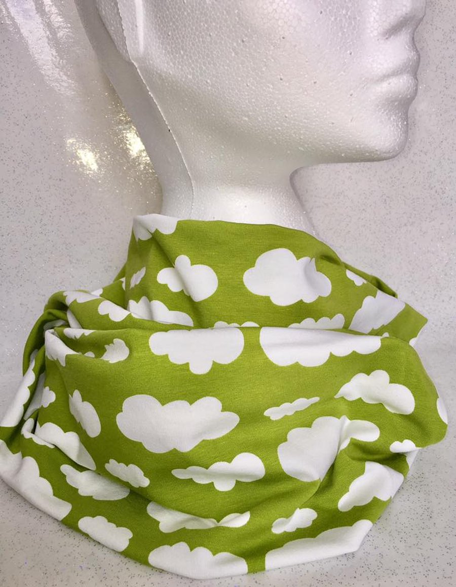 Cloud Jersey Infinity Scarf Clouds print in choice of colours snood