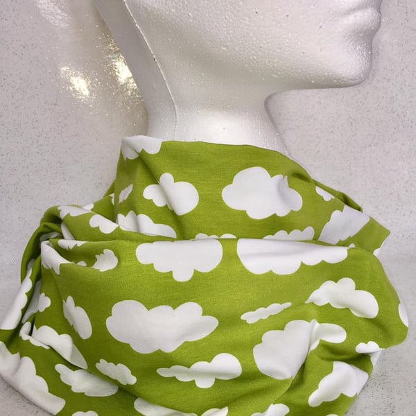 Cloud Jersey Infinity Scarf Clouds print in choice of colours snood